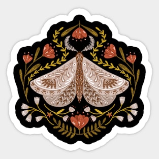 Moth with Flowers Sticker